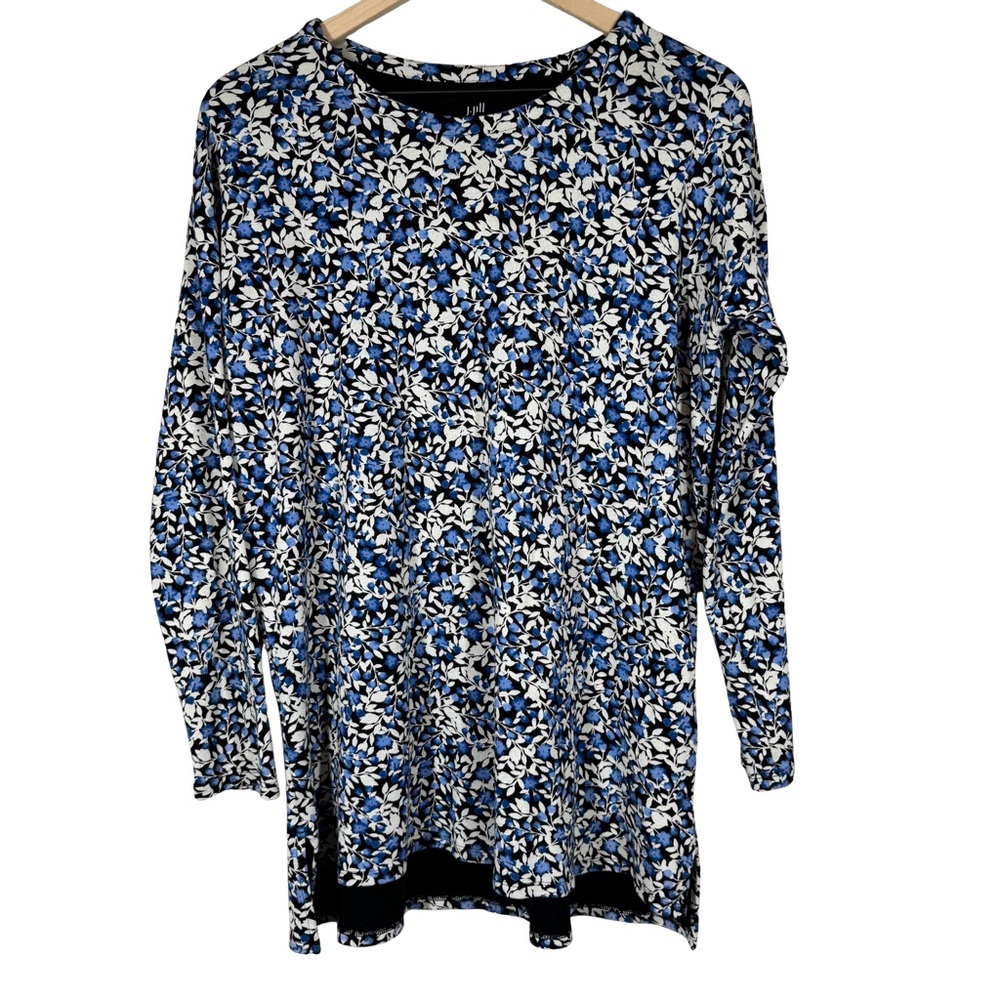J. Jill Medium Simply Supima Crewneck Floral Tunic 100% Supima Cotton